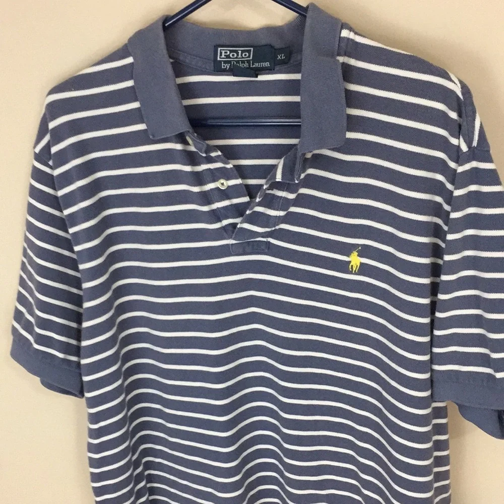 Polo Ralph Lauren Gray and White or Cream Polo Shirt Size XL